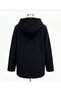 Hooded Front-Pocket Velboa Velvet Laminated Plush Coat - 5