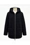 Hooded Front-Pocket Velboa Velvet Laminated Plush Coat - 4