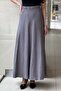Missdalida Solid Color Linen Flared Skirt