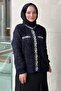 Ribbed Glitter Drawstring Knit Cardigan