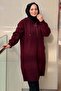 Hooded V Stone Embroidered Zippered Coat - 2