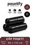 Black Thick Roll Garbage Bag 80X110 cm |   3 Rolls 30 Pieces |   400 Gr |   Large Size Durable Garbage Bag