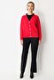 Wick Patterned Raglan Sleeve Mercerized Cardigan - 5
