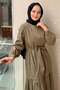 Dress with Stone Embellishments on the Shoulder and Zipper Detail - 3
