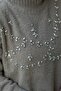 O-Neck Crystal Stone Embroidered Angora Tunic - 4