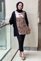 Satin Knitwear Combined Patterned Tunic - 4