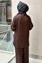 Self-Patterned Tie-Front Shirt and Trousers Set - 4