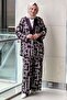 Patterned Satin Jacket Panoloton Set - 3