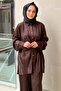 Self-Patterned Tie-Front Shirt and Trousers Set - 2