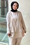 Mixed Fabric Piece Patterned Tunic Pants Set - 4