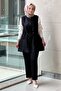 Self-Patterned Vest and Trouser Set with Waist Stopper - 2