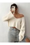 Wide V-Neck Knitwear Crop Sweater