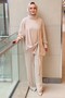 High Collar Asymmetrical Cut Tunic Trouser Set