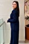 V-Neck Single Button Cardigan Skirt Knitwear Set - 3