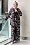 Patterned Satin Jacket Panoloton Set