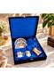 Velvet Boxed Copper Coffee Pot Special Tulip Motif Double Porcelain Cup Set