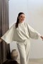 Elastic Sleeve Tracksuit Set Gray - 4