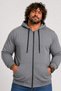 Plus Size Basic Seasonal Zippered Hooded Sweat 22751 GRAY MELANGE