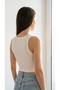 3-Piece Women's Ribbed Short Crop Undershirt (White) Stretchy Cotton Daily Flexible - 7
