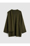 Alita City Lcw Modest Khaki Draped Shawl Collar Oversize Women's Knitwear Sweater - 6