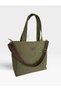 Shoulder Bag with Strap - Khaki Waxed Canvas Vertical Satchelbag