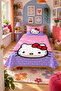 Hearted Polka Dot Cute Children's Pique Set - Linear Cat Modern Lilac Pink Quilted Bedspread - 7