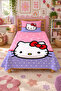 Hearted Polka Dot Cute Children's Pique Set - Linear Cat Modern Lilac Pink Quilted Bedspread - 7