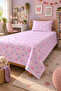 Hearted Pastel Romantic Teenage Pique Set-Cute Love Modern Pink Lilac Turquoise Quilted Bedspread - 4