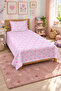 Hearted Pastel Romantic Teenage Pique Set-Cute Love Modern Pink Lilac Turquoise Quilted Bedspread - 5