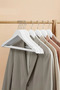 6-Piece Wooden Look Hanger White 44 cm - 5