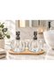Liquid Soap Dispenser Set of 2 with Wooden Stand Crystal Acrylic Liquid Soap Dispenser - 2
