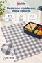 Lunch Cover Set of 3 Checkered Gray 45 × 70 cm – for Kindergarten and Primary School, 100% Cotton, Suitable for Food Contact - 4