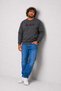 Men's Large Size Crew Neck 3Ip Sweat Black 24202 Anthracite Melange - 3