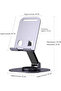 Desktop Phone Stand – 360° Rotating & Foldable Metal Holder – Adjustable Aluminum Stand for Smartphones & Tablets - 3