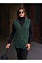 Classic Steel Knitted Tricot Vest with Heart Pattern and Buttons