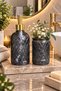 Alaçatı 2Nd Glass Liquid Soap Dispenser & Glass Toothbrush Holder Smoked |   Decorative Bathroom Accessory Bathroom Organizer Home Hotel Premium Glass Bathroom Organizer Decorative Stylish Gift Glass Home Decor Luxury Bathroom - 3