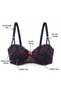 Embroidered Lace Detailed Supported Adjustable Strap Bra & Panty Lingerie Set - Underwired and Padded - 2