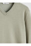 Green V-Neck Men's Knitwear Sweater - 6
