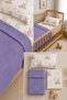 100% Cotton Mother's Side Park Bed Compatible Baby Pique and Sheet Set 3-Piece Set (Purple)-Compatible with 60X120-70X110-70X120 Beds - 3