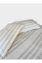 Monochrome 2 Layer Muslin Natural Sheet and Pillowcase Set - 100% Cotton Ecru - Beige Striped 240/265 cm King Size