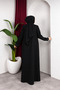 Elegant Stone Detailed Ferace Premium Honeycomb Fabric Large Size Hijab Ferace - 5