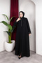 Elegant Stone Detailed Ferace Premium Honeycomb Fabric Large Size Hijab Ferace - 3