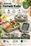 2-Compartment Stainless Steel Lunch Box – Portable Meal Container with Leak-Proof Lid