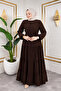 Medina Silk Belted Gathered Layered Hijab Ferace - 3