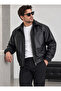 Oversize Lined Men's Leather Jacket - 2