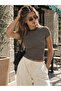 Crep Women's Striped Crew Neck Body-Hugging Crop Tshirt - 3