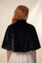 Long Bow Fur Etol Bridal Bolero Black - 7