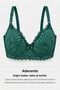 Emerald Green Textured Lace Adjustable Strap Bra & Panty Lingerie Set - Underwire and Non-Padded - 3