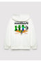 M6S10189 Minecraft Printed Hooded Kids Sweatshirt White - 4