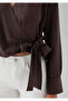 Tencel ™ ) Lyocell Cross-Tie Brown Blouse 1211581-70236 - 7
